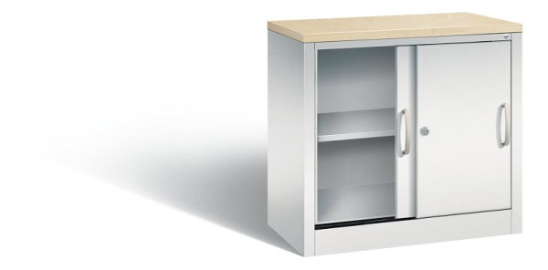 C+P Sideboard mit Schiebetüren Acurado, H720xB800xT400mm, Farbe: Lichtgrau, Bügelgriff, 2 OH, 5722-00 S10456
