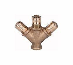 Riegler Verteiler mit 3 Schnellverschlusskupplungen NW 7,2, Messing, Innengewinde, 107268