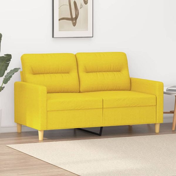 vidaXL 2-Sitzer-Sofa Hellgelb 120 cm Stoff, Füllung: Schaumstoff, 359232