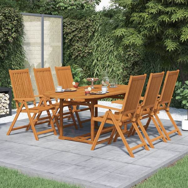 vidaXL 7-tlg. Garten-Essgruppe Massivholz Akazie, 41814