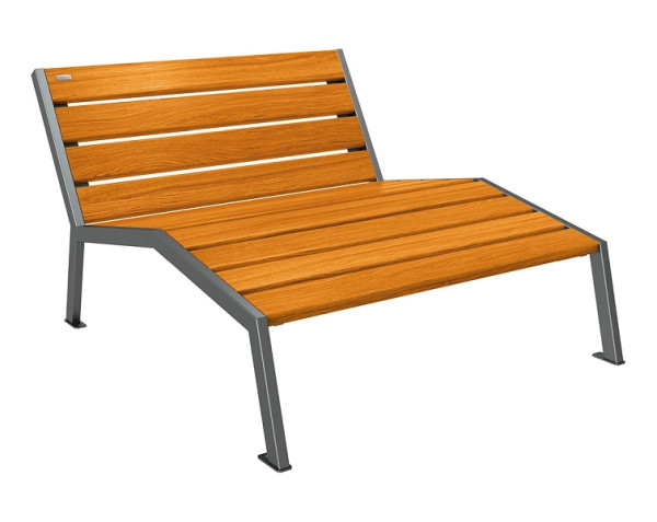 Procity Liegestuhl Silaos 1200 mm, Ohne Armlehne, Holz & Stahl, helle Eiche/Procity Grau, 209641.GPRO.CHEC
