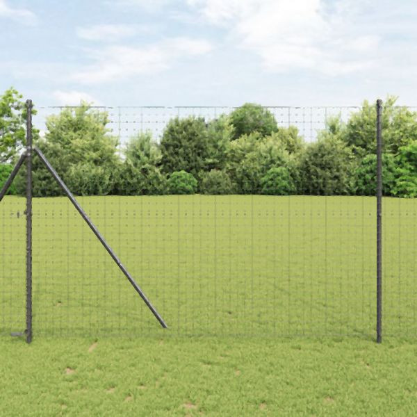 vidaXL Zaunpfähle 26 Stück Grau Ø32 mm 200 cm verzinkter Stahl, 3350141