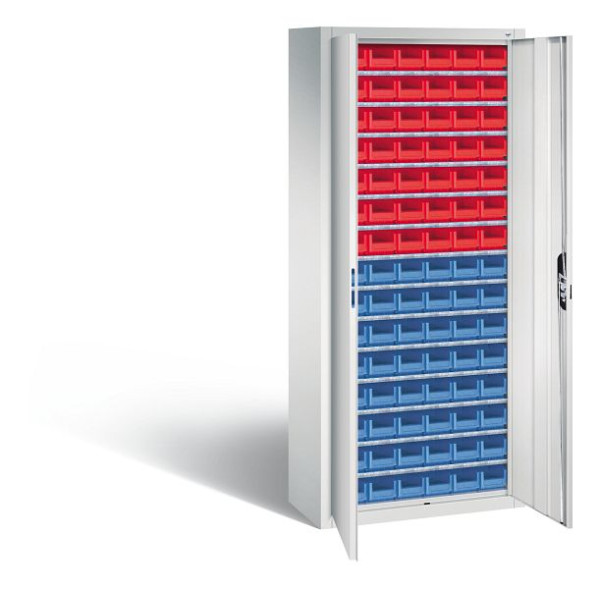 C+P Magazinschrank Serie 13, H1690xB700xT300mm, Farbe: Lichtgrau, Muldengriff, 133413-25 S10042