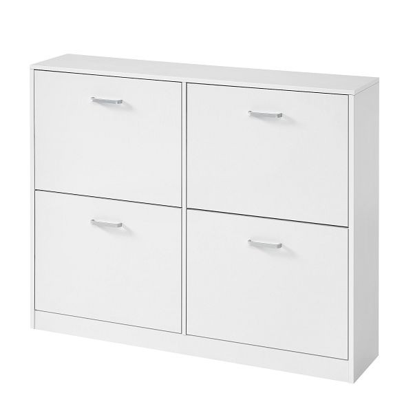 VASAGLE Schuhschrank, Schneeweiß, 105,5x24x82,7 cm, LBC035W01