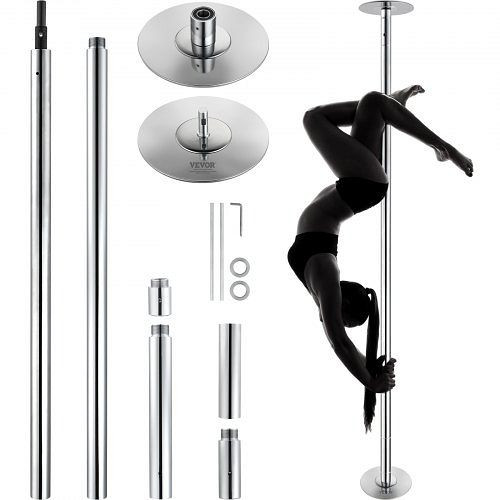 VEVOR Pole Dance Tragbare Tanzstange Profi ca. 210,5–278,4 cm Höhenverstellbare Abnehmbare Fitnessstange Silber, DBDJYXYS8210L8YBQV0