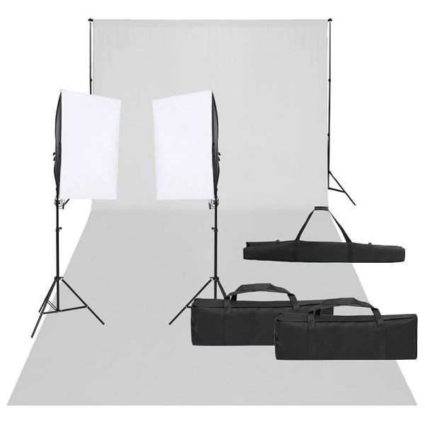 vidaXL Fotostudio-Set mit Beleuchtung und Hintergrund, 3094752