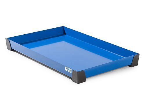 DENIOS Kleingebindewanne WP 30, Stahl pulverbeschichtet, ohne Auflage, Auffangvolumen 30 Liter, 250835