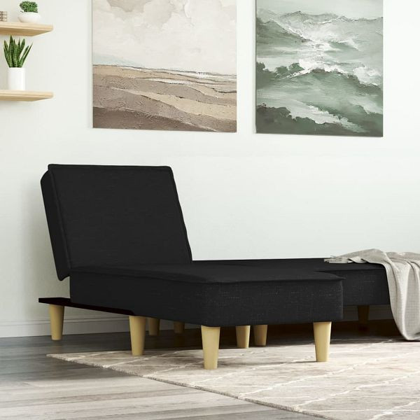 vidaXL Chaiselongue Schwarz Stoff, 352833, 8720845847524