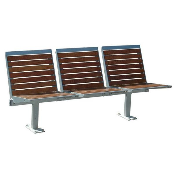 Stein HGS Sitzbank -Elegant- mit Rückenlehne, 5-Sitzer /2780mm/mobil, RAL9005 schwarz, Material Sitz-/Rückenfläche: Robinien-Holz, 21123-09
