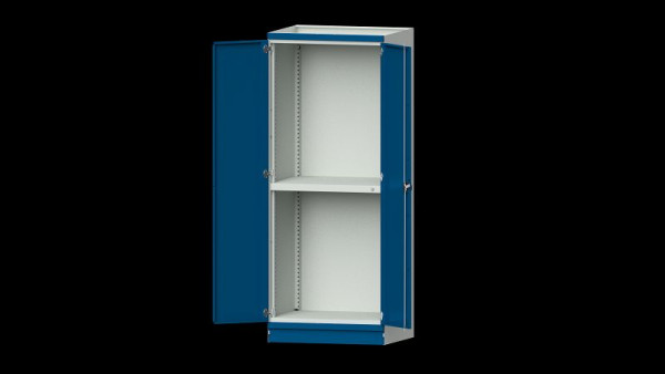 ANKE Werkbänke Basisschrank modulares Schranksystem, Modell 102, 865 x 720 x 2200 mm, Leergehäuse mit Türen, RAL 7035/5010, 631.105