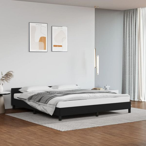 vidaXL Bettgestell mit Kopfteil Schwarz 160x200 cm Kunstleder, 347507