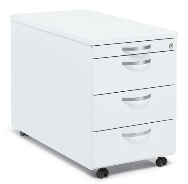 Deskin Rollcontainer MULTI M pro, Dekor weiß, B 435 x H 590 x T 600 mm, 3 Schübe, 290489