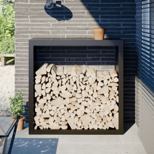 vidaXL Brennholzregal Schwarz 100x40x100 cm Stahl, 850968