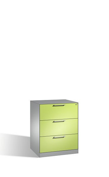 C+P Hängeregistraturschrank Asisto, H1010xB800xT600mm, Farbe: Weißaluminium / Viridingrün, Bügelgriff, 146243-312 S10179