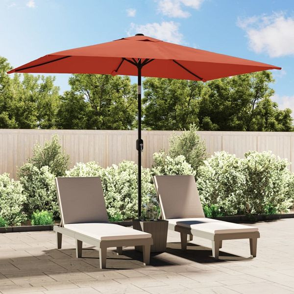 vidaXL Sonnenschirm mit Metall-Mast 300 x 200 cm Terrakotta-Rot, 44504