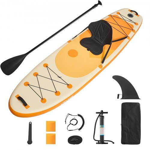 VEVOR aufblasbares Stand Up Paddle Board (323x83,8x15,2 cm) mit Sitz, Set inkl. Pumpe, Paddel, Finne, Rucksack, Leine, CQJBDZYK106F7S9ZK001V0
