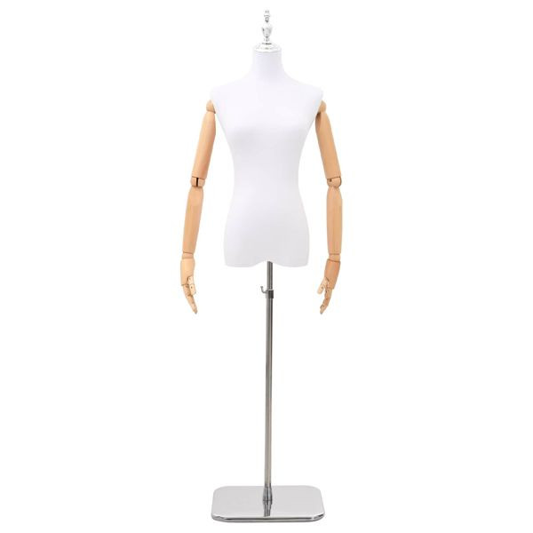 vidaXL Verstellbare Mannequin 165-213 cm mit Fuß Weiblich PP Weiß, 42041701