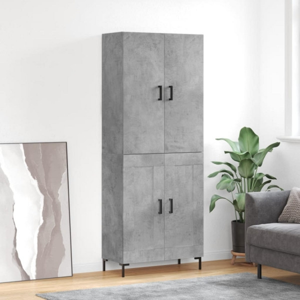 vidaXL Highboard Betongrau 69,5x34x180 cm Holzwerkstoff, 3195791