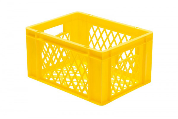 LA-KA-PE TK 400/210-2, gelb, Transport-Stapelkasten, Wände und Boden durchbrochen, 07421 02 24