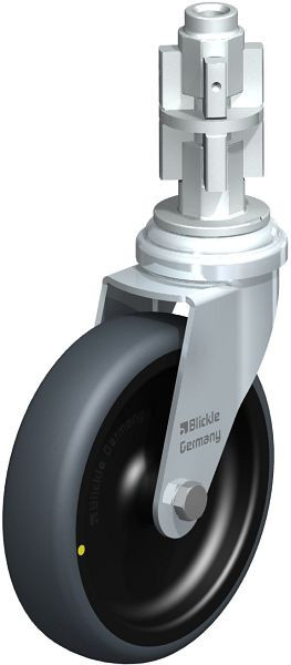 Blickle LRA-TPA 100G-ELS-E04 Apparate-Lenkrolle mit Expander, Thermoplastisches Gummi-Elastomer, Grau, 751081