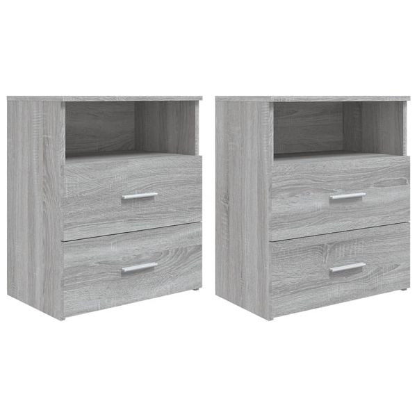 vidaXL Nachttische 2 Stück Grau Sonoma 50x32x60 cm, 815861