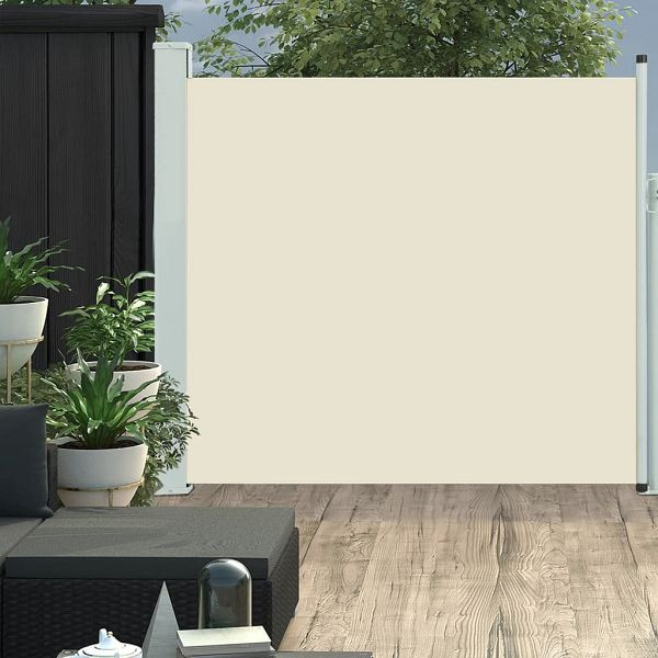 vidaXL Ausziehbare Seitenmarkise 170×300 cm Creme, 48365
