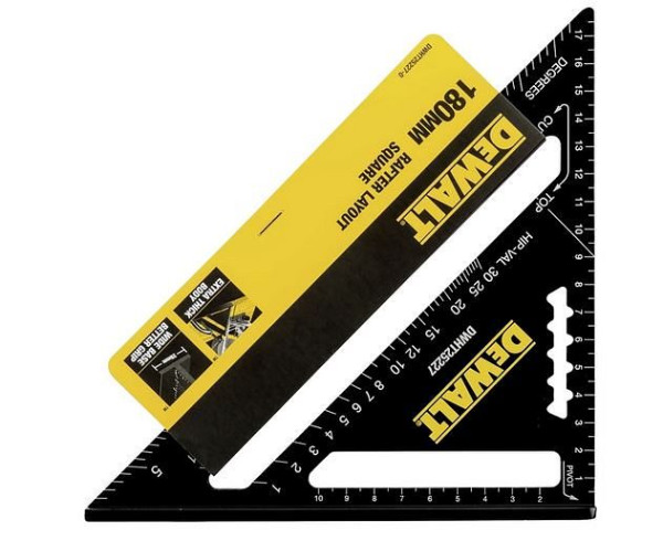 DeWalt Speed Square-Anschlagwinkel 18cm, Aluminium-Druckguss-Rahmen, DWHT25227-0
