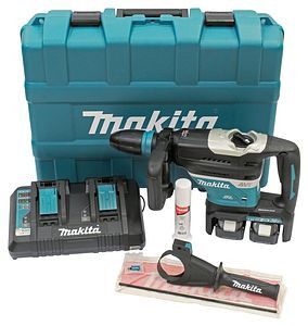 Makita Akku-Kombihammer für SDS-MAX 2x18 V mit Bluetooth / 6,0 Ah, 2 Akkus + Ladegerät im Transportkoffer, DHR400PG2U