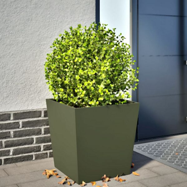vidaXL Pflanzkübel Olivgrün 50x50x50 Stahl, für Garten, 851072
