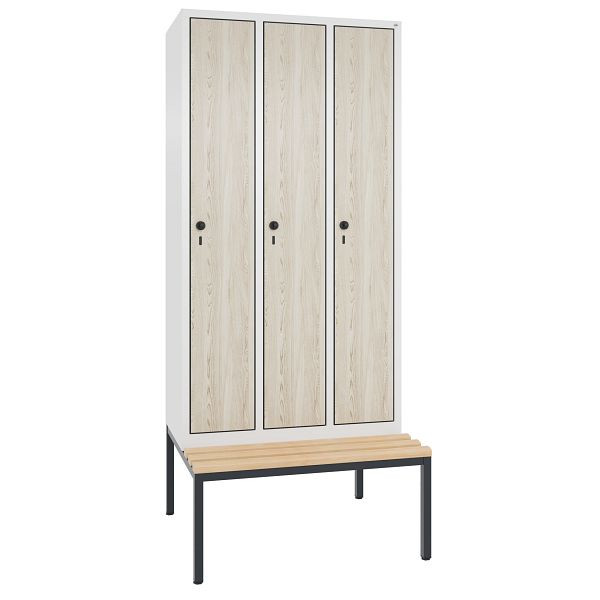 C+P Spind Evolo, 3 Abteile, H2090xB900xT815 mm, Weiß/MDF Esche, 48050-30 S10841