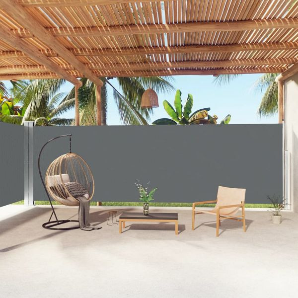 vidaXL Seitenmarkise Ausziehbar Anthrazit 200x1000 cm, 318044