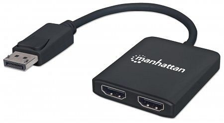 MANHATTAN DisplayPort auf 2-Port HDMI-Splitter-Hub mit MST, 152716