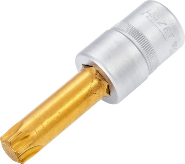 Hazet Schraubendreher-Steckschlüsseleinsatz TORX®, Vierkant hohl 12,5 mm, Innen TORX® Profil, T60, Lange Ausführung Mit Rändelung, 992LG-T60