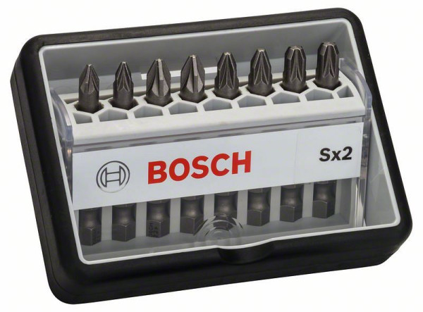 Bosch Schrauberbit-Set Robust Line Sx Extra-Hart, 8-teilig, 49 mm, PZ, VE: 5 Stück, 2607002557