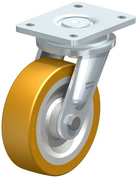 Blickle LO-SETH 160K Stahlgeschweißte Schwerlast-Lenkrolle, Blickle Extrathane®, Hellbraun, 45393