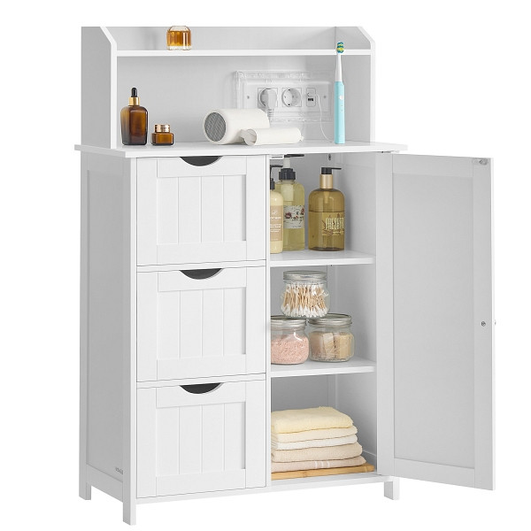 SONGMICS Lagerschrank, Weiß, 60x30x100,5 cm, BBC775W03
