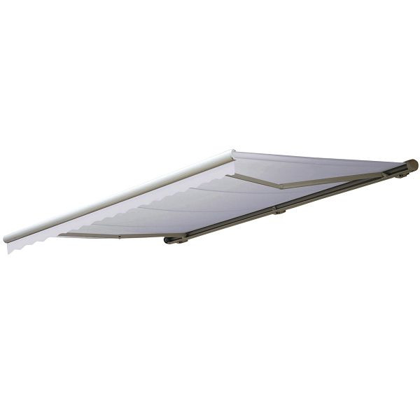 Mendler Elektrische Kassetten-Markise T124, Vollkassette Volant 5x3m, Acryl Creme, 34290+34295+35606+34309