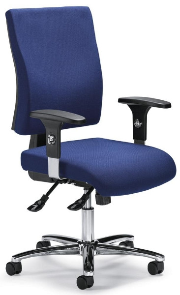 Deskin Bürodrehstuhl COMFORT R DELUXE mit Armlehnen, Blau, 460 x 1190 mm, 258380