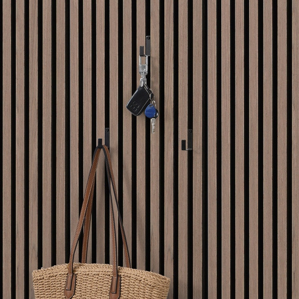 HOME DELUXE Kleiderhaken für Akustikpaneel RASTO VE: 3 Stück Schwarz, 60999