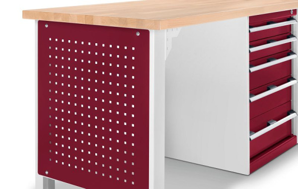 bott cubio Lochplatte für Werkbankfuß BxTxH: 1 x 610 x 692 mm, RAL 3004, 41010016.24V