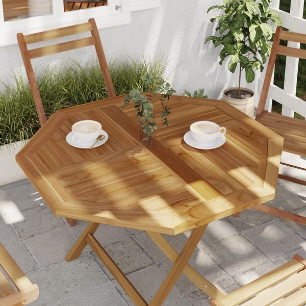 vidaXL Tischplatte 90x90x2,5 cm Achteckig Massivholz Teak, 366667