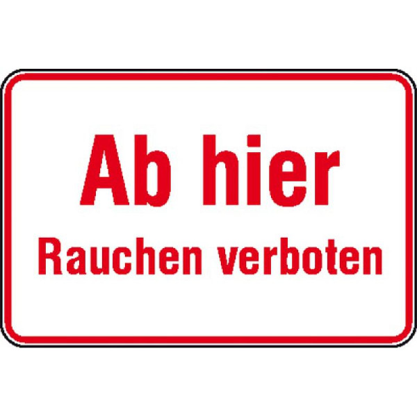 Stein HGS Hinweisschild zur Betriebskennzeichnung Ab hier Rauchen verboten, 11.5078