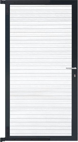 T&J WAREN-Tor-Komplettset, 90 x 173 cm, Füllung weiß, Rahmen anthrazit, 44032