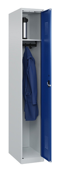 C+P Spind Evolo PLUS, 1 Abteil, 1850x300x500mm, 7035/5010, Verschluss Zylinderschloss, Ablageböden 1, 049000-10 S10033