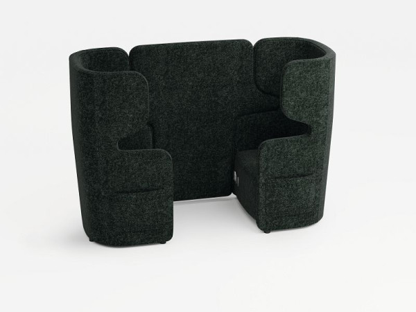 Bisley Vivo 2er-Set, gegenüberliegende Sessel mit hoher Rückenlehne, Farbe: anthrazit, Steckdose + 2xUSB + 2 Seitentaschen, VIVH2SETPS2WM0112