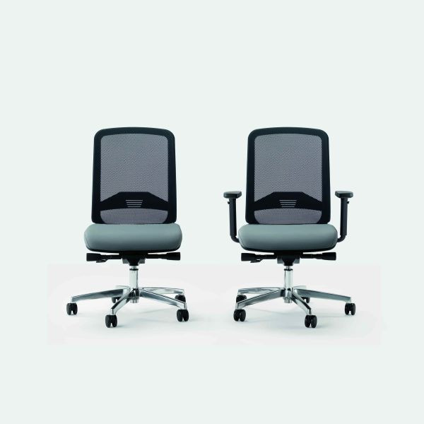 Bisley Bürodrehstuhl Bali, Netzrücken, Sitz gepolstert, Aluminiumfußkreuz, BALIART0015NE0625