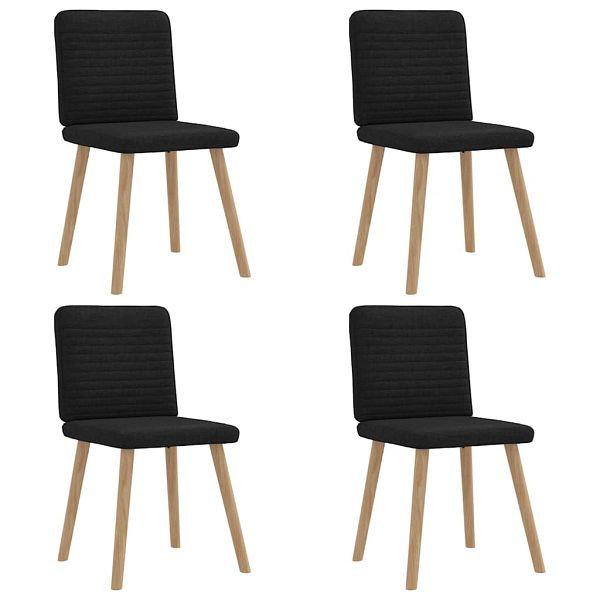 vidaXL Esszimmerstühle 4 Stk. Schwarz Stoff, 3315246, 8721158566911