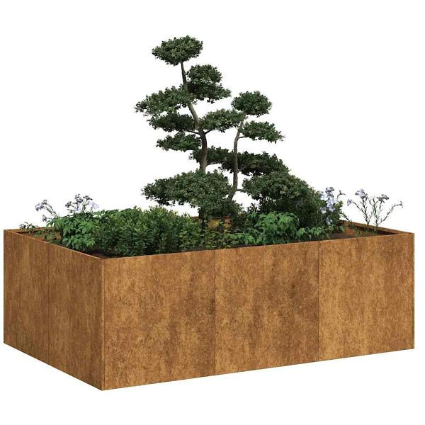 vidaXL Pflanzkübel Rostig 120x80x40 cm Wetterfester Stahl, 860751