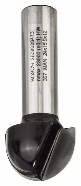 Bosch Hohlkehlfräser, 12 mm, R1 12 mm, D 24 mm, L 15,9 mm, G 57 mm, 2608628473