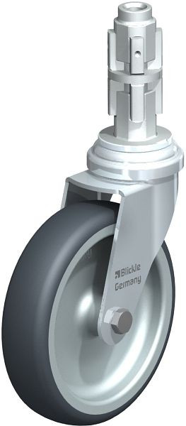 Blickle LRA-TPA 100G-E03 Apparate-Lenkrolle mit Expander, Thermoplastisches Gummi-Elastomer, Grau, 641639